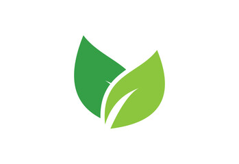 Green Leaf natural logo design, Vector design template