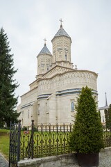 Vertical shot of the Three Holy Hierarchs Monastery, Iasi, Romania