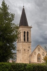 Fototapeta na wymiar Campanile della cattedrale di Santa Maria Assunta - Spoleto - Perugia - Umbria - Italia