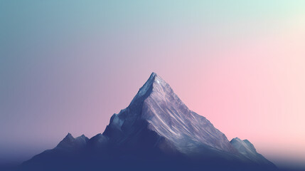 Simple background, single mountain peak under gradient sky abstract poster web page PPT background, digital technology background - obrazy, fototapety, plakaty