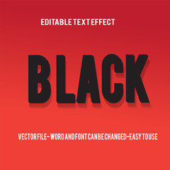 Black 3d bold editable text effect template