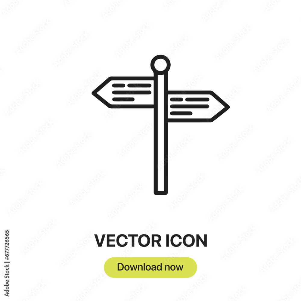 Aufkleber Sign icon vector. Linear-style sign for mobile concept and web design. Sign symbol illustration. Pixel vector graphics - Vector.