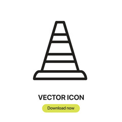 Traffic Cone icon vector. Linear-style sign for mobile concept and web design. Traffic Cone symbol illustration. Pixel vector graphics - Vector.