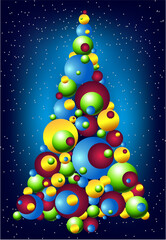 
composition with colorful Christmas tree for Christmas