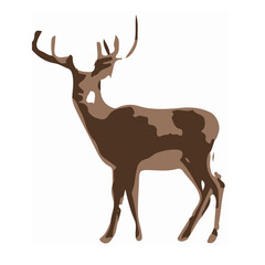 Silhouette of a deer figure on a white background