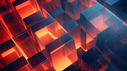 abstract complex geometric background for product presentation with shadows and light from windows, 3d