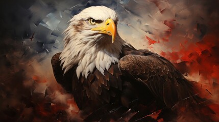 Combining elements of the flag with the bald eagle, America's national bird, symbolises freedom and strength.