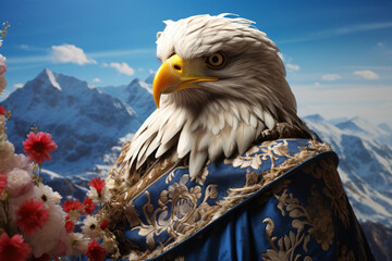 an eagle with cape