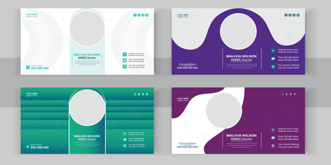 Medical Email Signature or Vector Design template and Healthcare Social Media Post-Banner Design Set