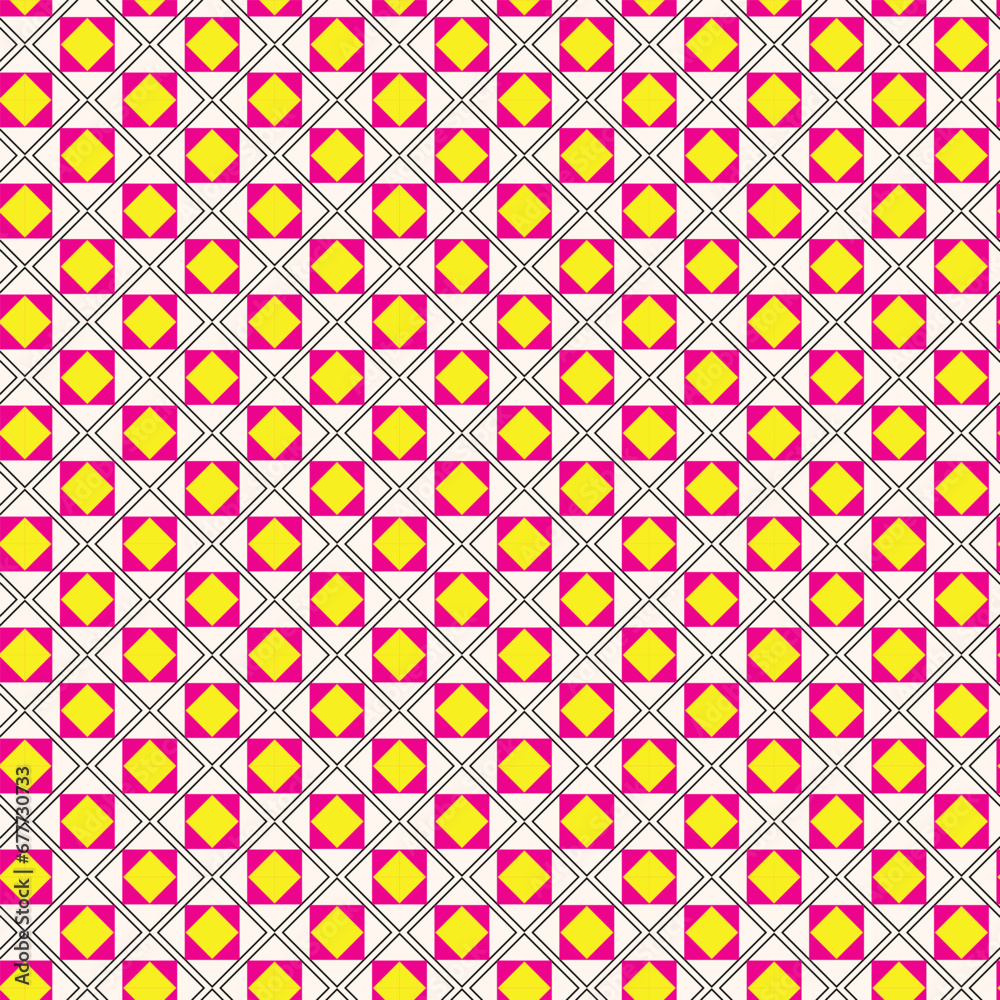 Canvas Prints abstract pink yellow shape pattern art.