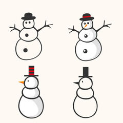 hand drawn snowman illustration collection
