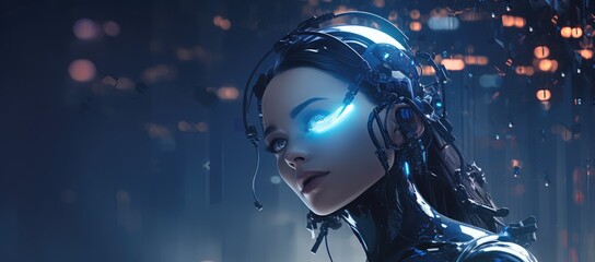  a woman with blue eyes and headphones in a sci - fi fi fi fi fi fi fi fi fi fi fi fi fi fi fi fi fi fi fi fi fi fi fi fi fi fi fi fi fi fi fi fi fi fi fi fi fi fi fi fi fi fi fi fi. - obrazy, fototapety, plakaty