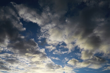 Summer blue sky cloud gradient light white background. Beauty clear cloudy in sunshine calm bright winter air bacground. Gloomy vivid cyan landscape in environment day horizon skyline view spring wind