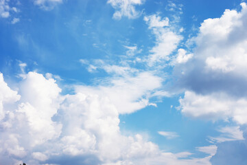 Naklejka na ściany i meble Sky landscape with clouds in pastel colors