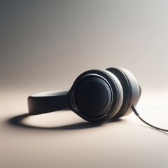  black headphones on a simple background