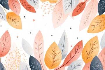 Abstract floral background in pastel light rose pink orange and light blue colors