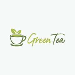 natural matcha tea logo design template