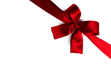 Red gift bow on white - 677733999