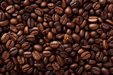 Coffee brown beans background, roasted black coffee beans, aroma coffee drink, dark espresso, coffee morning atmosphere, Italian coffee aroma 