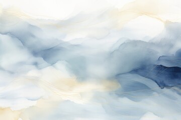 Abstract blue watercolor background decorated with gold color, for presentation power point
