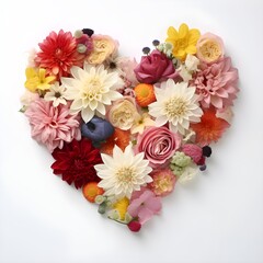 bouquet of flowers in a heart