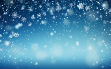 Christmas blue background with snow