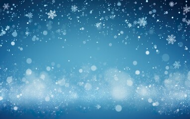 Obraz premium Christmas blue background with snow