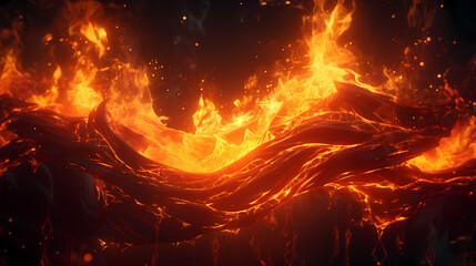 Blazing flame poster web page PPT background