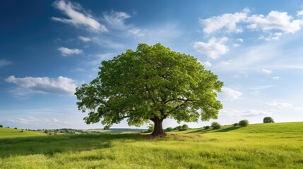 Fototapeta na wymiar A Tree in Meadow Landscape Photography