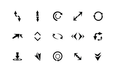 Vector illustration of black arrow icons. Set different arrows or web design.