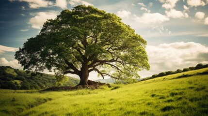 A Tree in Meadow Landscape Photography