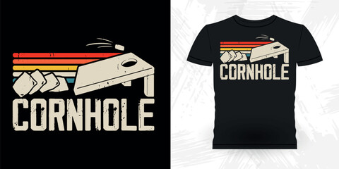 Funny Cornhole Player Retro Vintage Cornhole T-shirt Design
