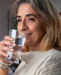 Woman drink glass of water