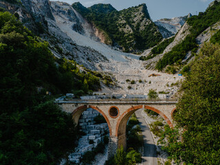 Ponti di Vara bridges in the Fantiscritti area of marble quarries near Carrara