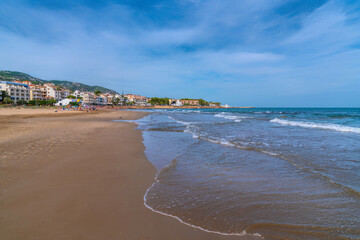 Alcossebre Spain beach on Costa del Azahar with Mediterranean sea