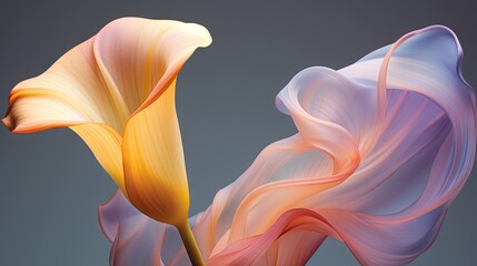  a close up of a flower with a blurry image of a flower on the side of the flower and a blurry image of a flower on the side of the flower.  generative ai