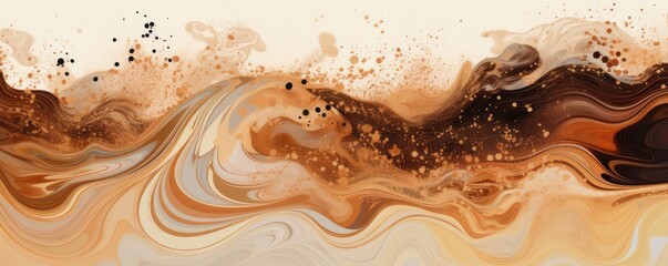Artistic Representation Of Making Coffee With Milk And Spices, Generated By Ai Space For Text. Сoncept Latte Art Masterpiece, Creative Coffee Blends, Aromatic Spice Infusions, Ai-Generated Coffee Art