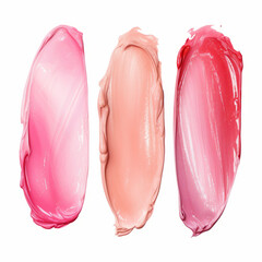 Fototapeta premium Pink cosmetics lipstick smear. Brushstroke acrylic smear. Element for beauty cosmetic design.