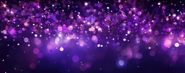 Glittery Purple Abstract Confetti Bokeh Background Space For Text. Сoncept Abstract Art, Purple Background, Glittery Confetti, Bokeh Effect, Text Space