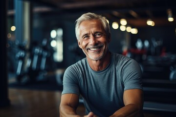 Fototapeta premium senior man exercising in gym