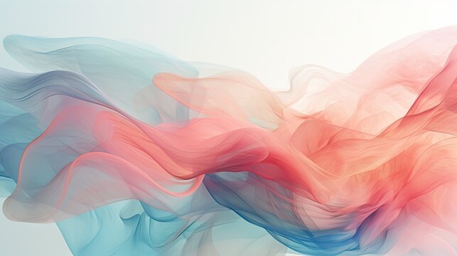  an abstract painting of blue, pink, and red waves on a white background with a light blue sky in the background and a light blue sky in the background.  generative ai