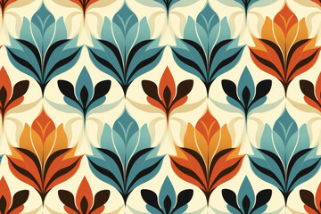 Fototapeta premium seamless retro floral pattern background