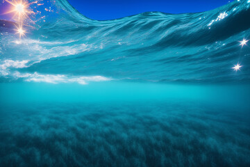 Fototapeta na wymiar Summer concept. The Dance of Ocean Waves. Eternal Symphony of the sea. Generative AI