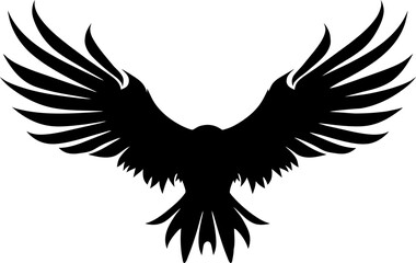 eagle silhouette, vector illustration, white background