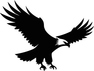 eagle silhouette, vector illustration, white background