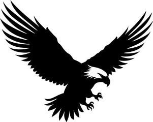 Eagle silhouette logo symbol design illustration. Clean logo mark design. Illustration for personal or commercial business branding.
