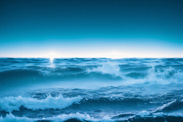 Obraz premium Summer concept. The Dance of Ocean Waves. Eternal Symphony of the sea. Generative AI