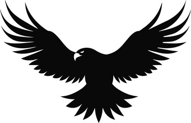 Raven in flight silhouettes vector on a white background