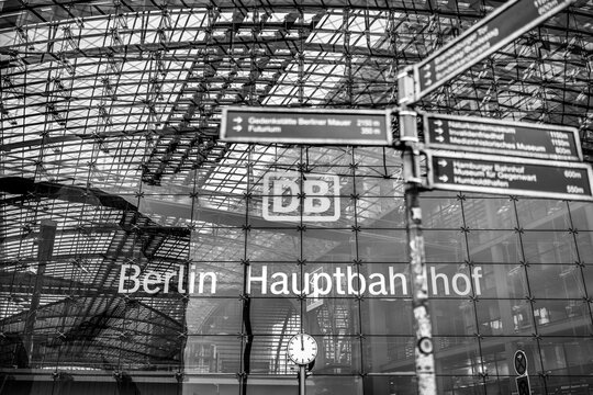 Berlin, Germany - October 12, 2023: The Berlin Central Station (German: Hauptbahnhof).