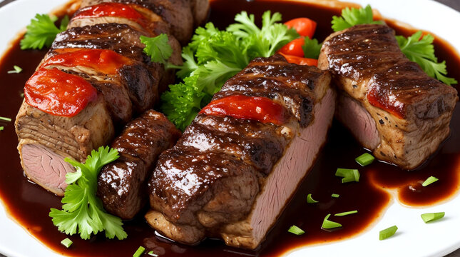 Healthy and tasty beef roulades